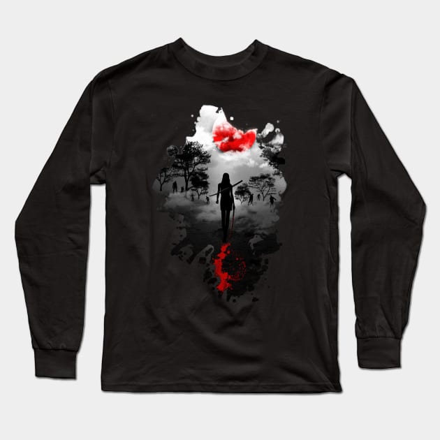 Fearless!! Zombie Apocalypse Design Long Sleeve T-Shirt by CyncorArtworks